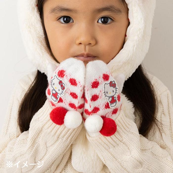 White / Red Hello Kitty Hello Kitty Kids Cozy Mittens | CA_HK33452