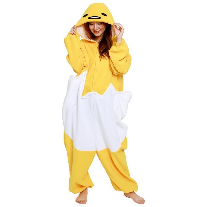 Yellow Hello Kitty Gudetama Kigurumi Onesie | CA_HK39519