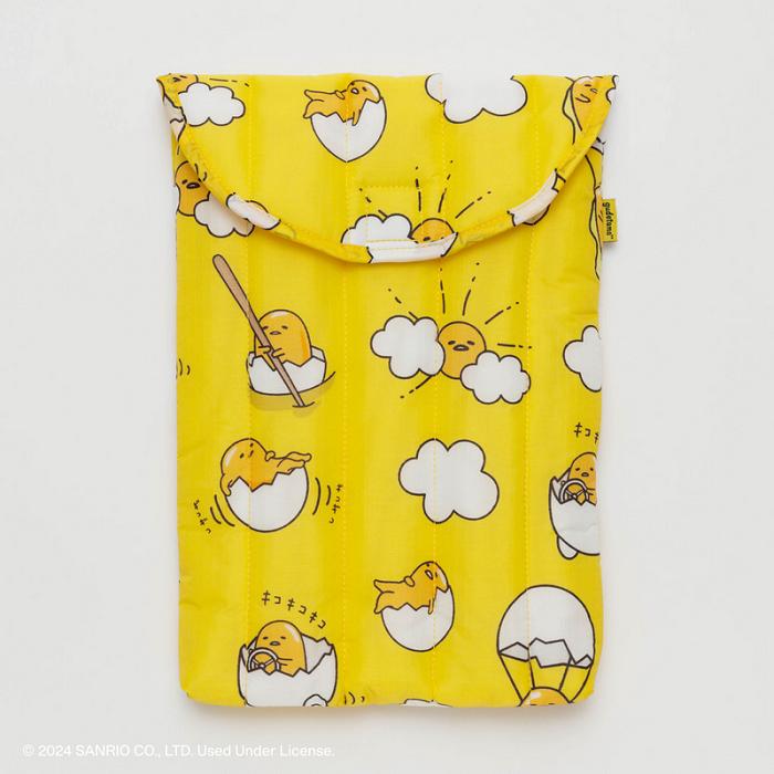 Yellow Hello Kitty Gudetama x Baggu Puffy Laptop Sleeve | CA_HK30335