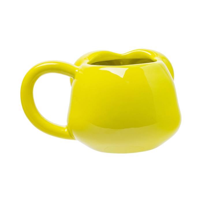 Yellow Hello Kitty Keroppi Face Sculpted Mug | CA_HK94202