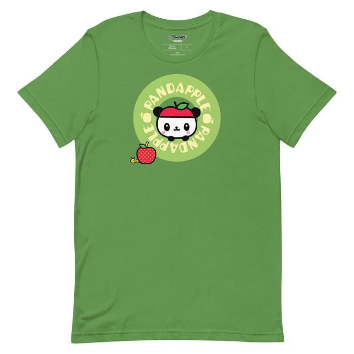 Yellow Hello Kitty Pandapple Green Logo Tee | CA_HK81453