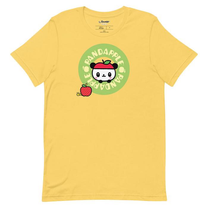 Yellow Hello Kitty Pandapple Green Logo Tee | CA_HK81453