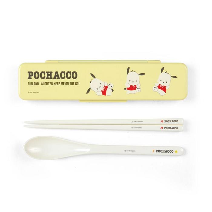 Yellow Hello Kitty Pochacco Everyday Chopsticks & Spoon Set | CA_HK38866