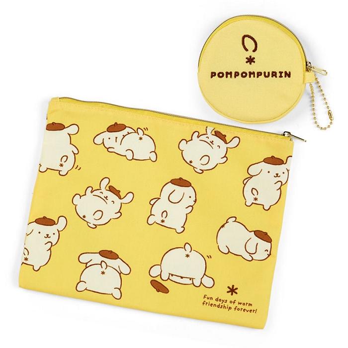 Yellow Hello Kitty Pompompurin 2-pc Zipper (Oshiri Puri Puri Purin Series) | CA_HK10567