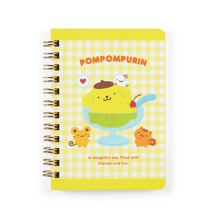 Yellow Hello Kitty Pompompurin Compact Ruled Notebook | CA_HK69580