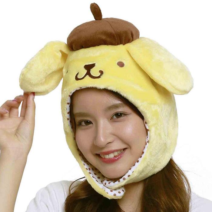 Yellow Hello Kitty Pompompurin Kigurumi Hat | CA_HK20567