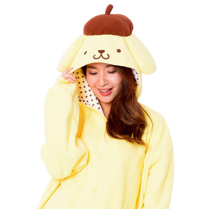 Yellow Hello Kitty Pompompurin Kigurumi Onesie | CA_HK85749