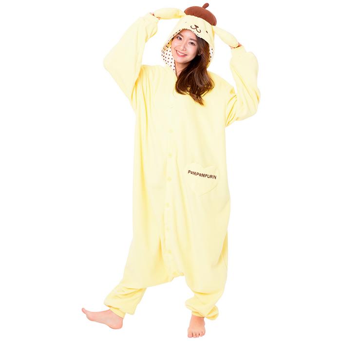 Yellow Hello Kitty Pompompurin Kigurumi Onesie | CA_HK85749