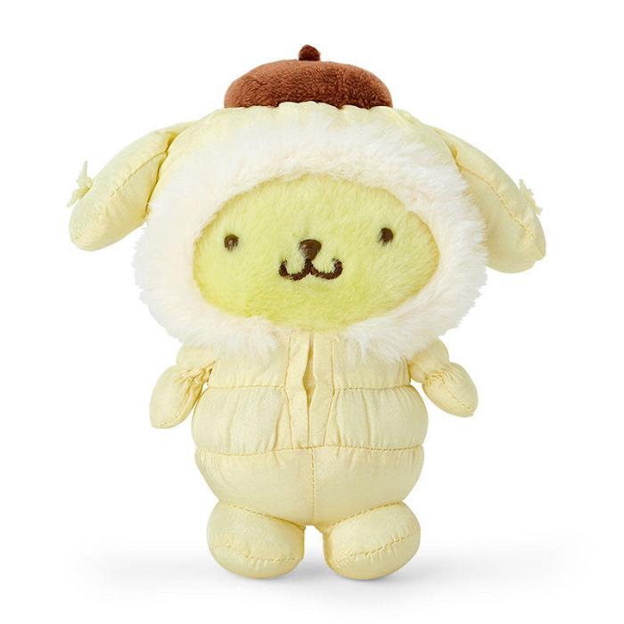 Yellow Hello Kitty Pompompurin Plush Mascot Keychain (Winter Snowsuit Series) | CA_HK91043