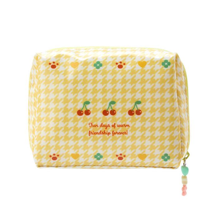 Yellow Hello Kitty Pompompurin Zipper (Floral Houndstooth Series) | CA_HK35135