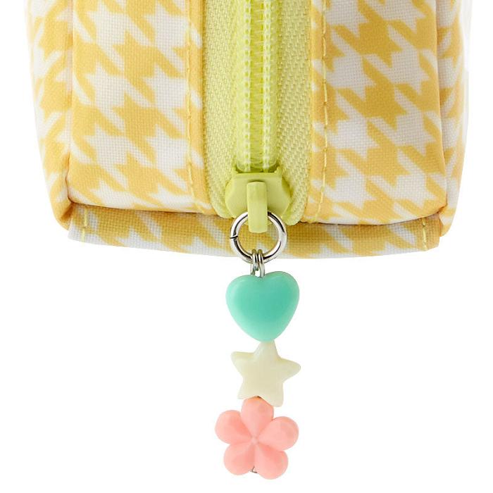 Yellow Hello Kitty Pompompurin Zipper (Floral Houndstooth Series) | CA_HK35135