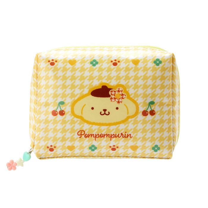 Yellow Hello Kitty Pompompurin Zipper (Floral Houndstooth Series) | CA_HK35135