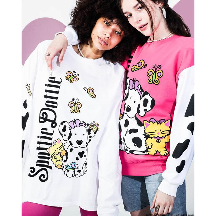 Yellow Hello Kitty Spottie Dottie x Dumbgood Distressed Long Sleeve | CA_HK43956