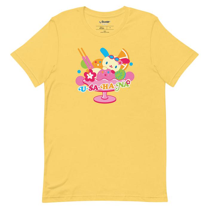 Yellow Hello Kitty U*SA*HA*NA Fruit Sundae Tee | CA_HK92601