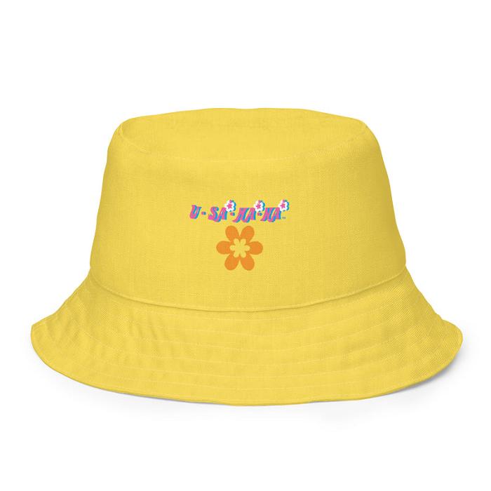 Yellow Hello Kitty U*SA*HA*NA Pool Party Reversible Bucket Hat | CA_HK65831