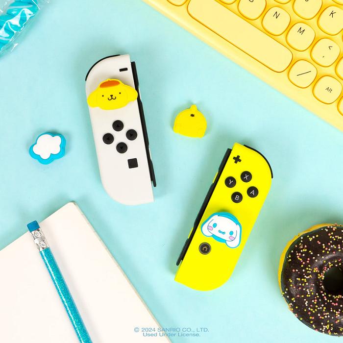 Yellow / Blue Hello Kitty Hello Kitty and Friends Switch Grip Caps (Cinnamoroll + Pompompurin) | CA_HK34473