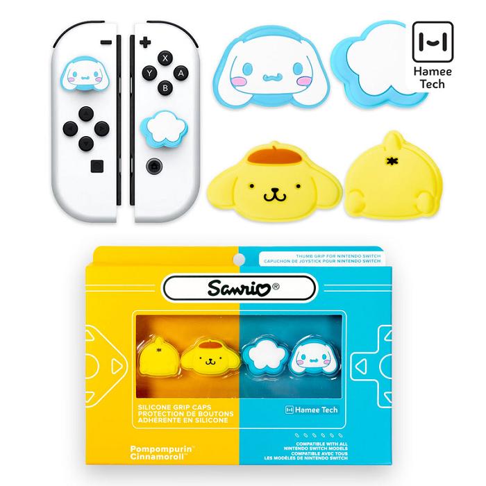 Yellow / Blue Hello Kitty Hello Kitty and Friends Switch Grip Caps (Cinnamoroll + Pompompurin) | CA_HK34473